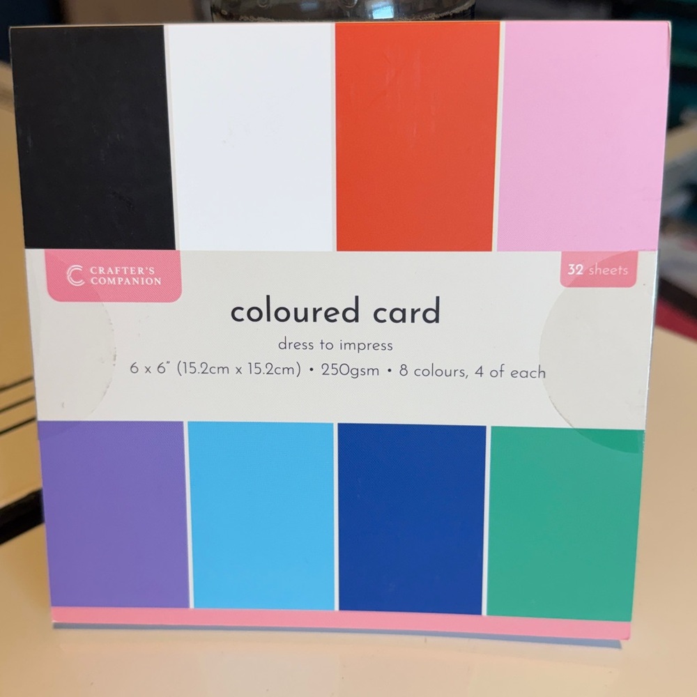 Crafters Companion Dress to Impress Coloured Card 6x6
